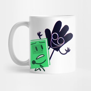 Journal and Mr. Hand (Paper Puppets Take 2) Mug